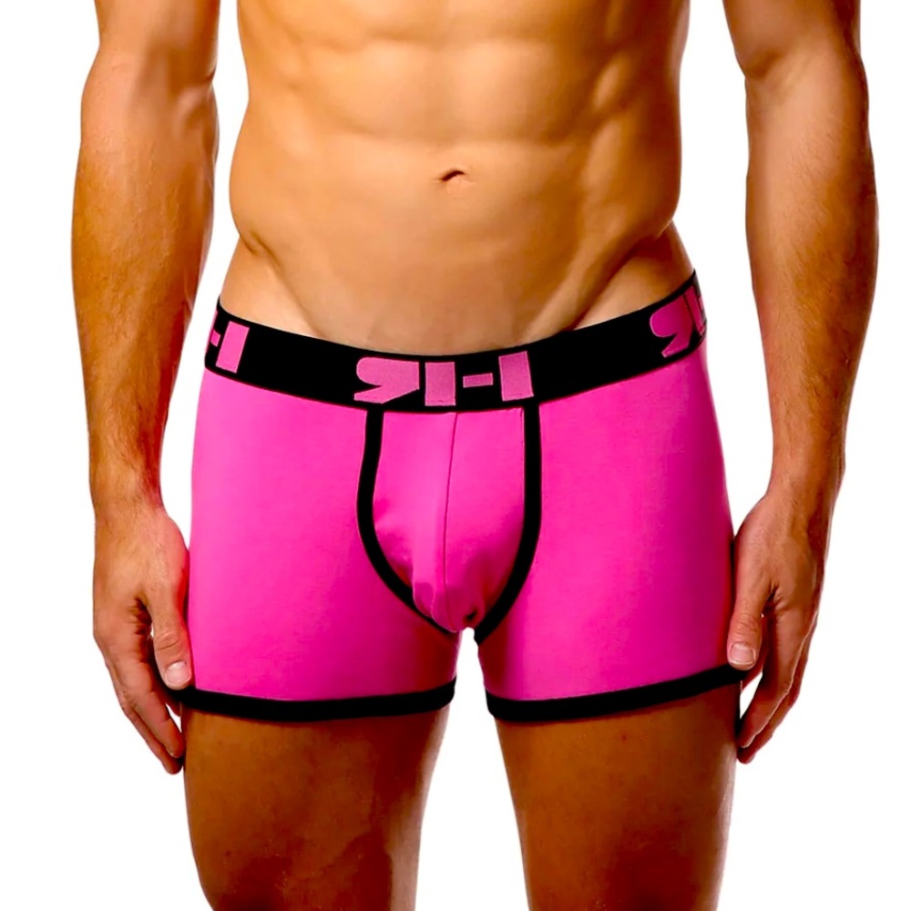 NWT men’s small boxer brief on pink/black